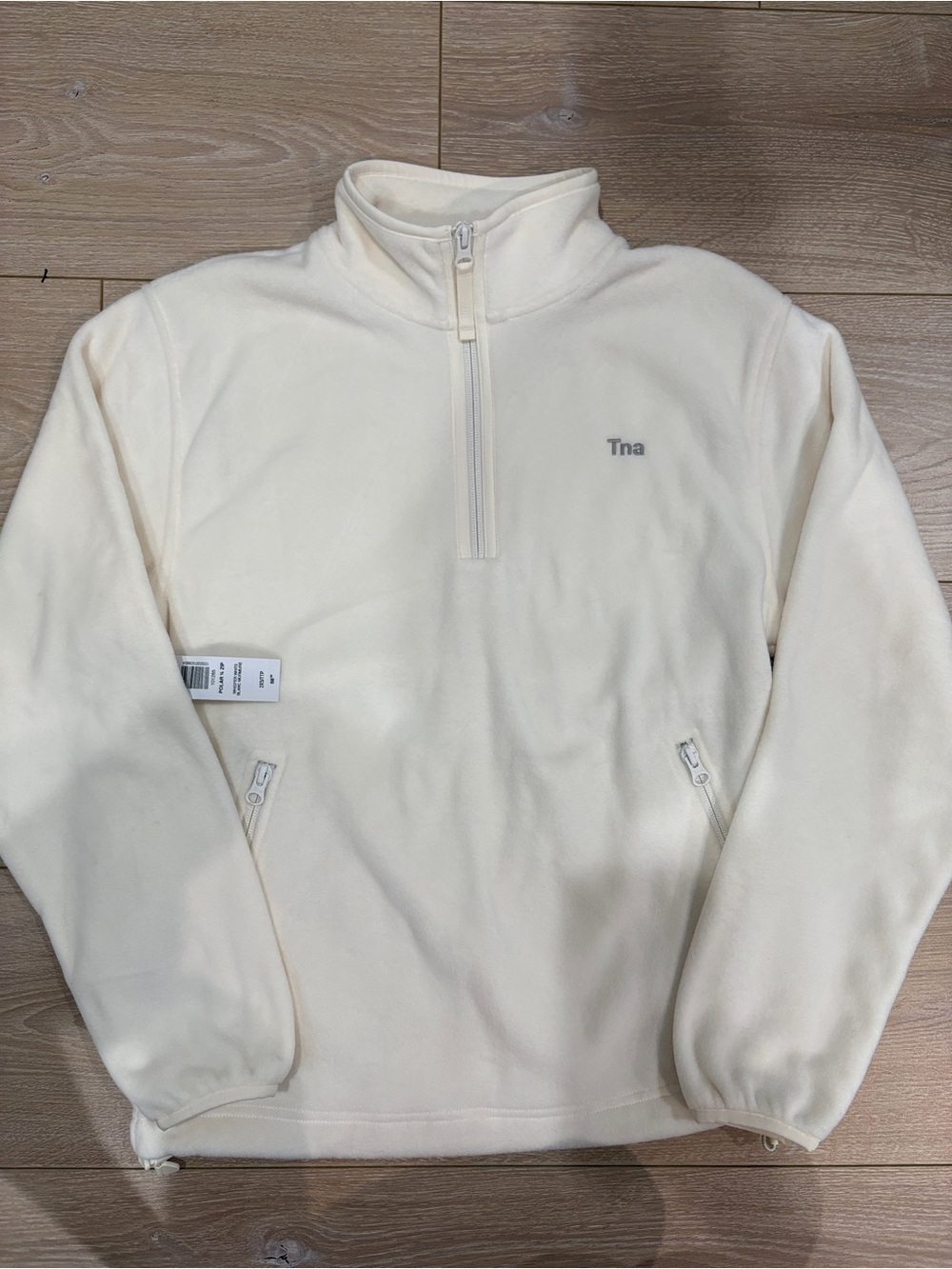 Tna Sno Polar 1/4 Zip Hip Sweater Size 2XS In Whisper White